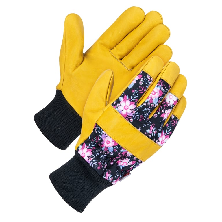 Cherry Blossom Cowhide Garden Gloves